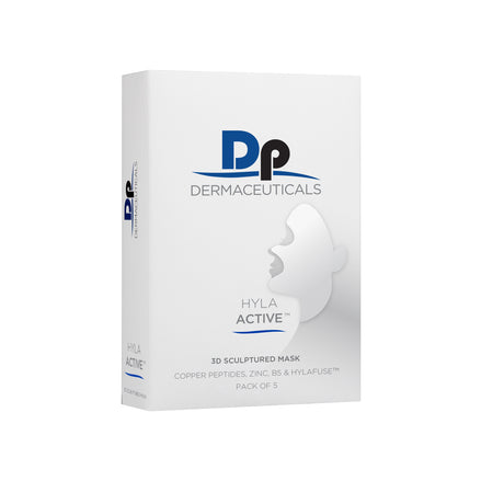 DP Dermaceuticals Hyla Active 3D sculptured mask packaging on a white background