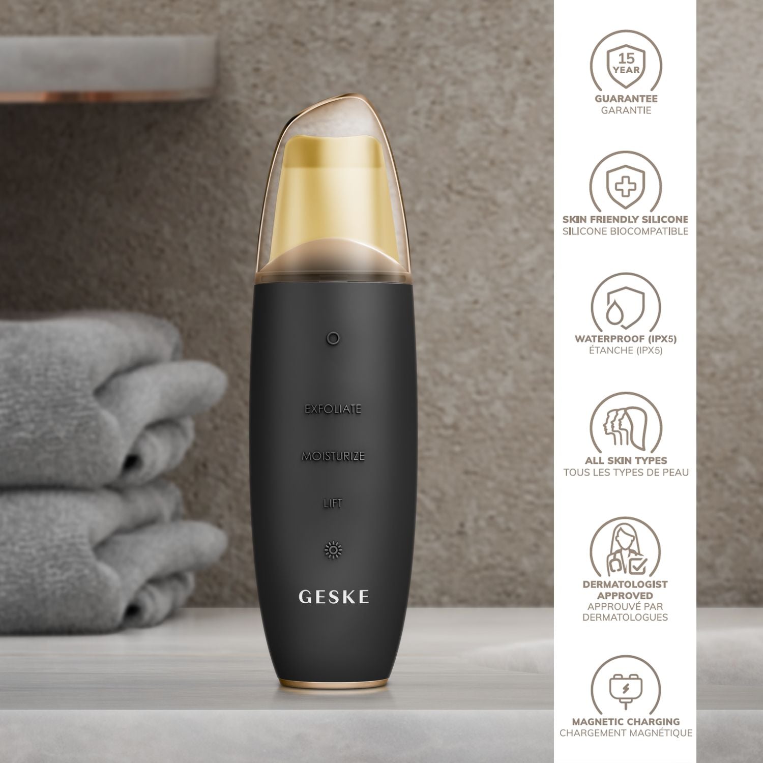 GESKE MicroCurrent Skin Scrubber & Blackhead Remover 9 in1