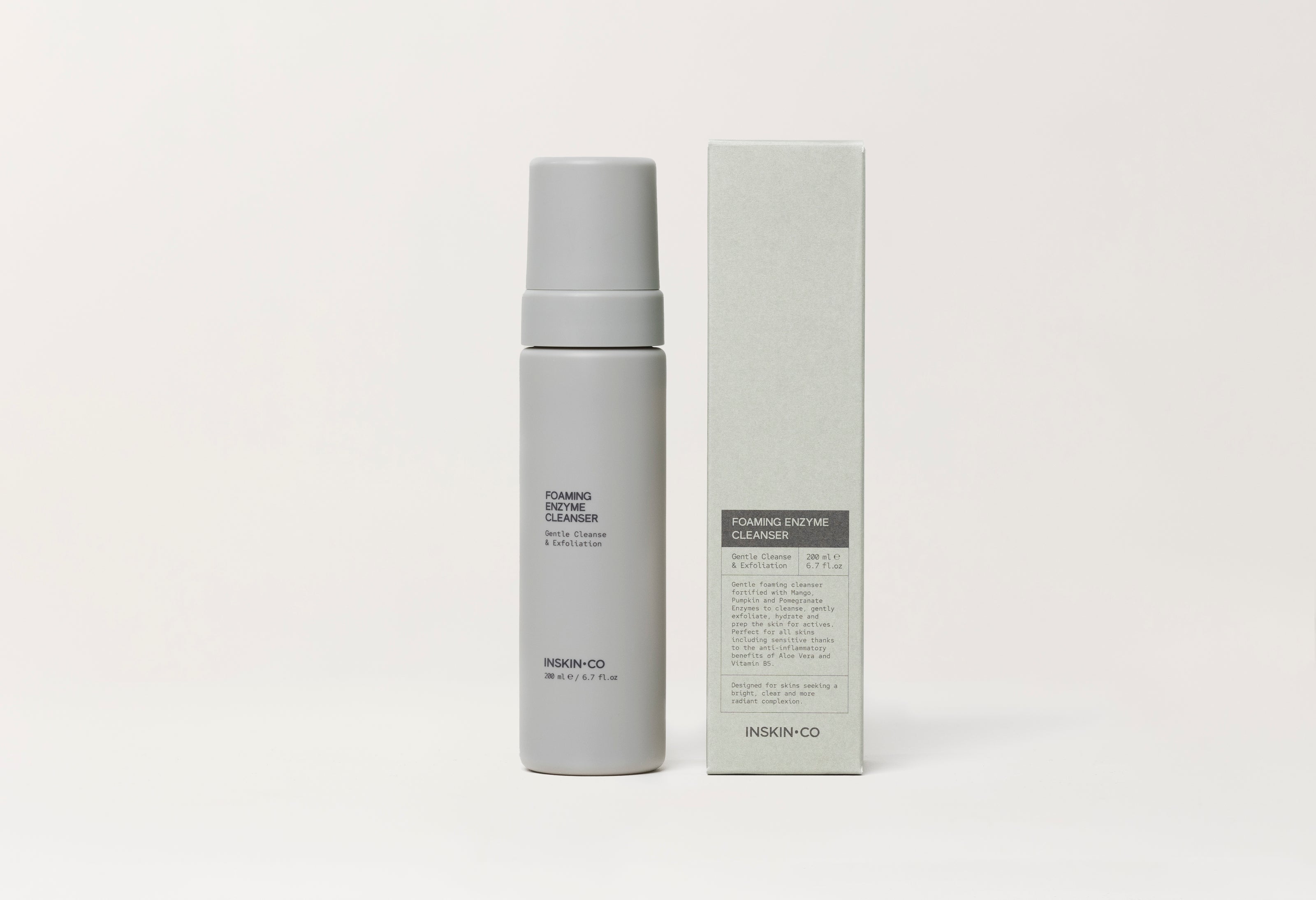 Foaming Enzyme Cleanser and packaging on a white background
