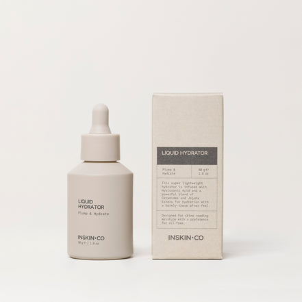 Inskin.Co Liquid Hydrator bottle and packaging on a white background