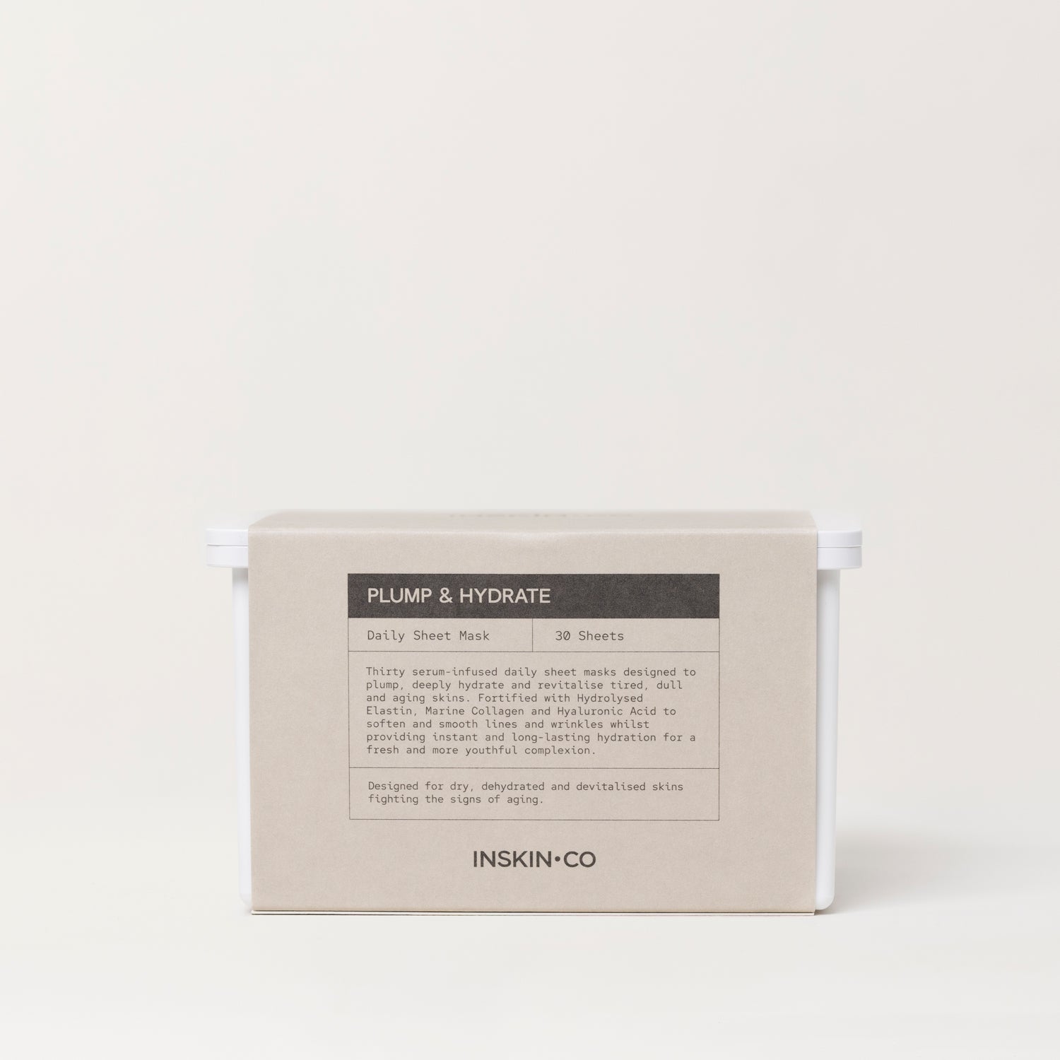 INSKIN.CO Plump & Hydrate Daily Sheet Mask box on a white background
