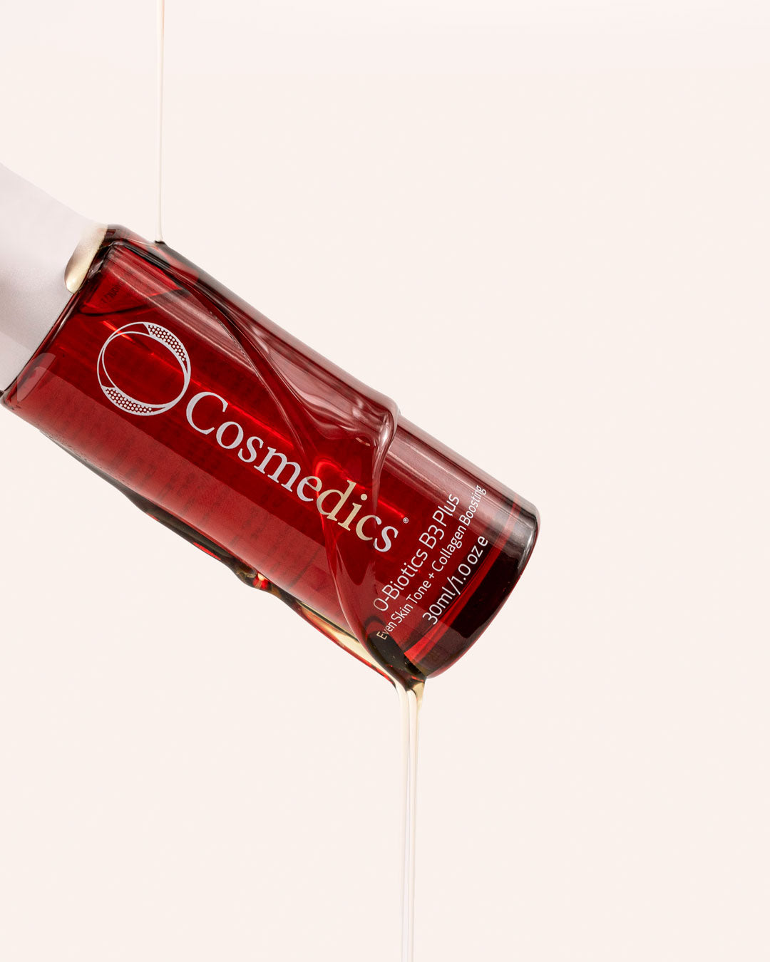 'O' Biotics B3 Plus Serum and 'Cosmedics' branding on a white background
