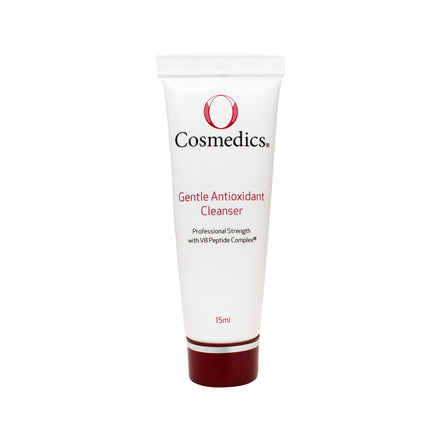OCosmetics tube labeled 'O Cosmedics Gentle Antioxidant Cleanser' on a white background