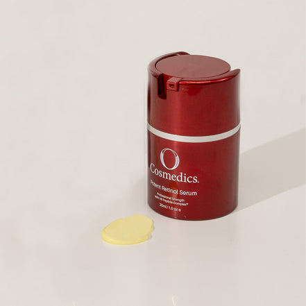 'O' Potent Retinol Serum 0.5% with a white label on a light background