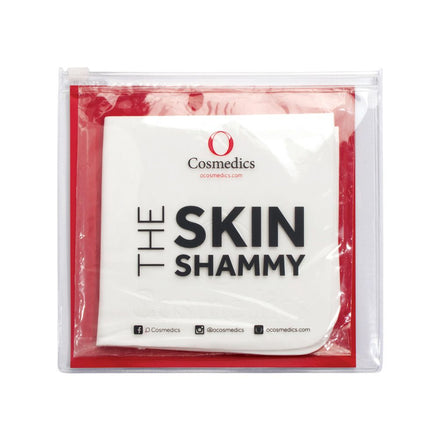 O Cosmedics Skin Shammy packaging with red border on a white background